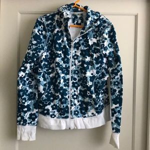 Teal floral print hoodie (XL)